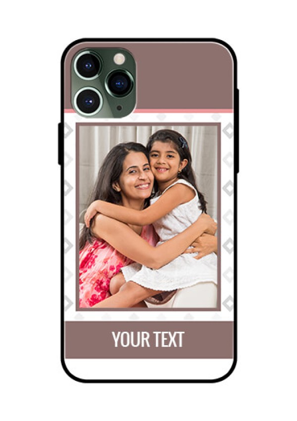 Apple iPhone 11 Pro Photo Printing on Glass Case  - Simple Diamond Design
