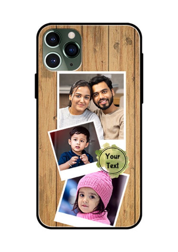 Apple iPhone 11 Pro Custom Glass Phone Case  - Wooden Texture Design
