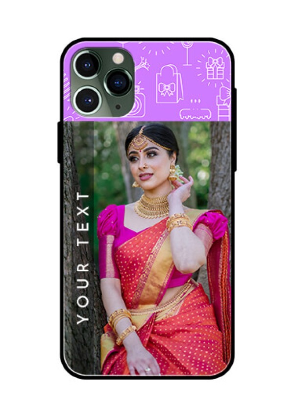 Apple iPhone 11 Pro Custom Glass Mobile Case  - Birthday Icons Design
