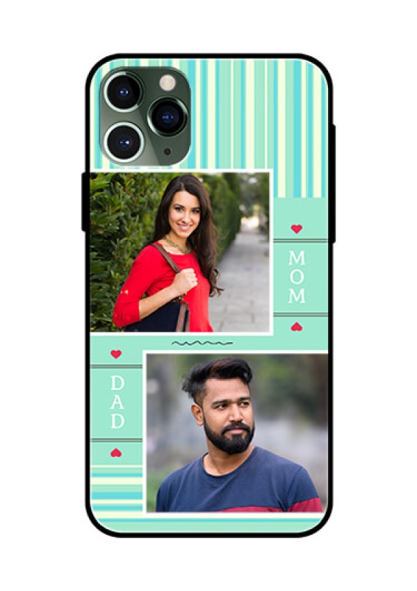 Apple iPhone 11 Pro Custom Glass Phone Case  - Mom & Dad Pic Design