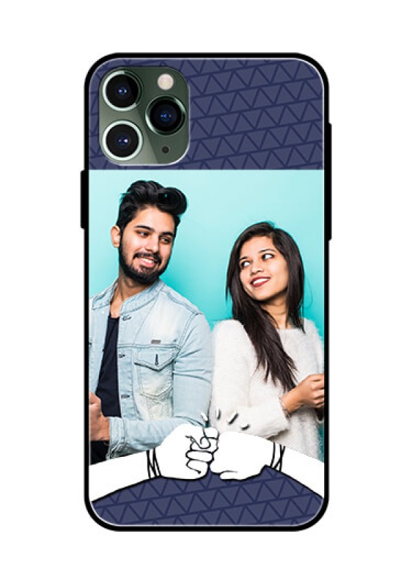 Apple iPhone 11 Pro Photo Printing on Glass Case  - with Best Friends Design  