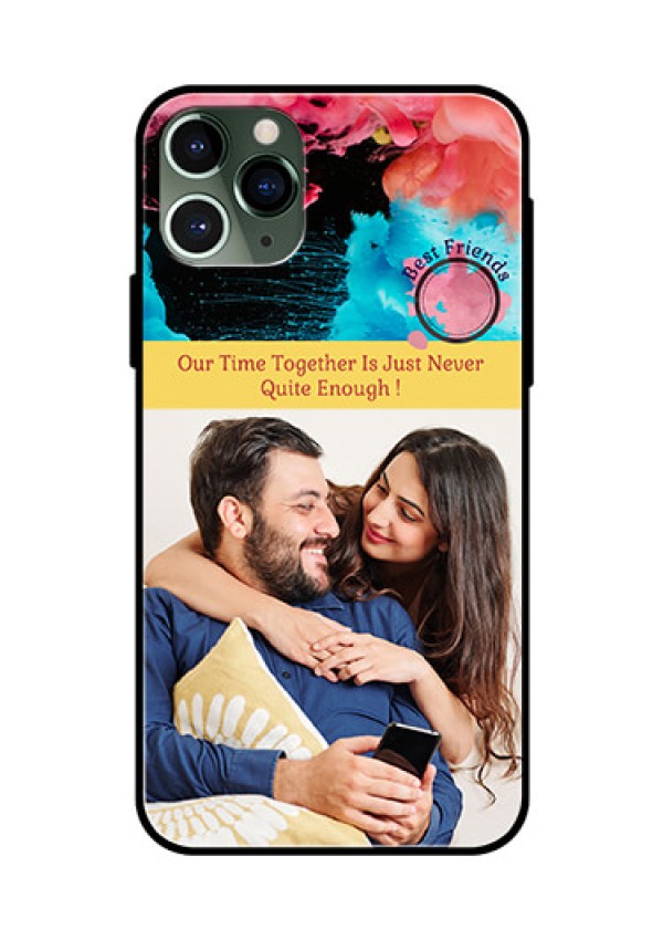 Apple iPhone 11 Pro Custom Glass Mobile Case  - Quote with Acrylic Painting Design