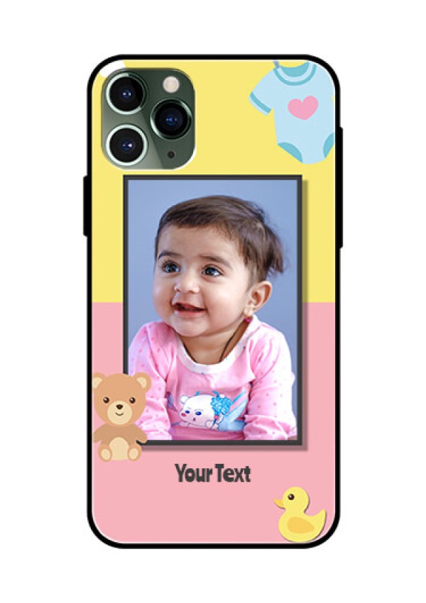 Apple iPhone 11 Pro Photo Printing on Glass Case  - Kids 2 Color Design