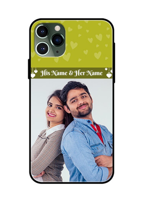 Apple iPhone 11 Pro Custom Glass Phone Case  - You & Me Heart Design