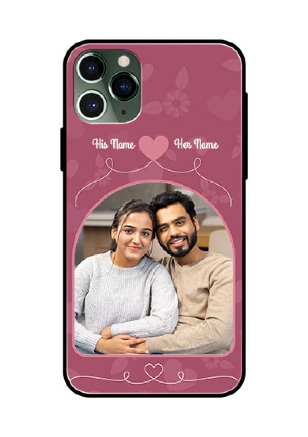 Apple iPhone 11 Pro Photo Printing on Glass Case  - Love Floral Design