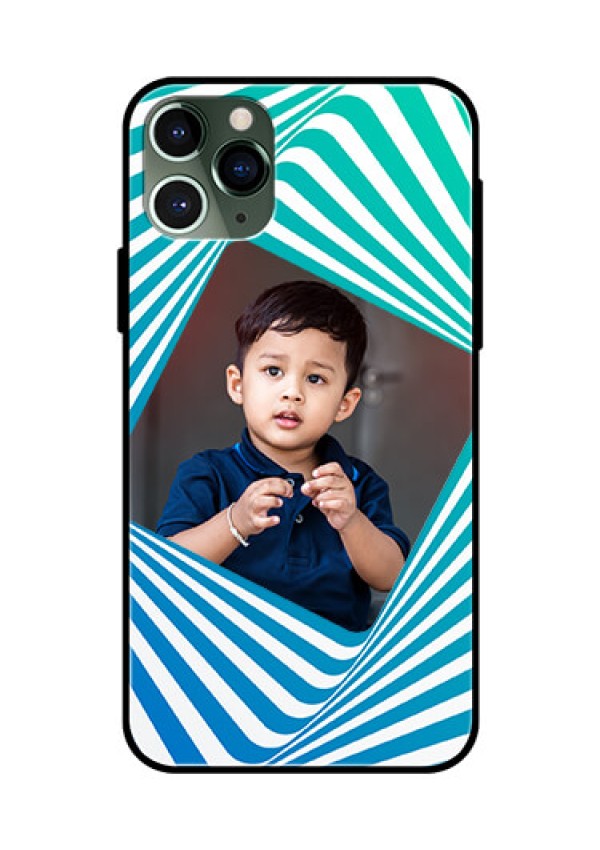 Apple iPhone 11 Pro Personalized Glass Phone Case  - Abstract Spiral Design