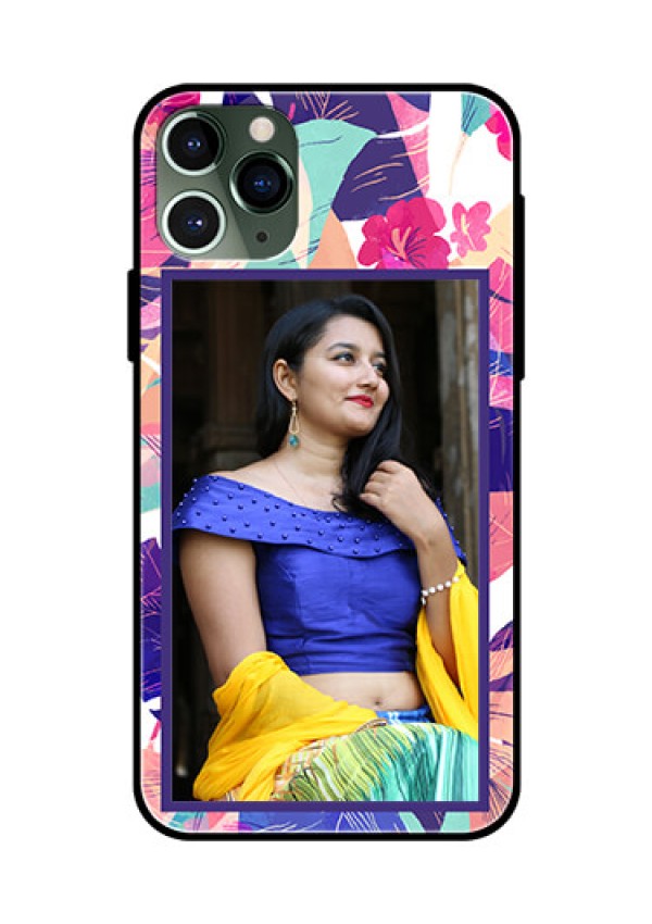 Apple iPhone 11 Pro Custom Glass Mobile Case  - Abstract Floral Design