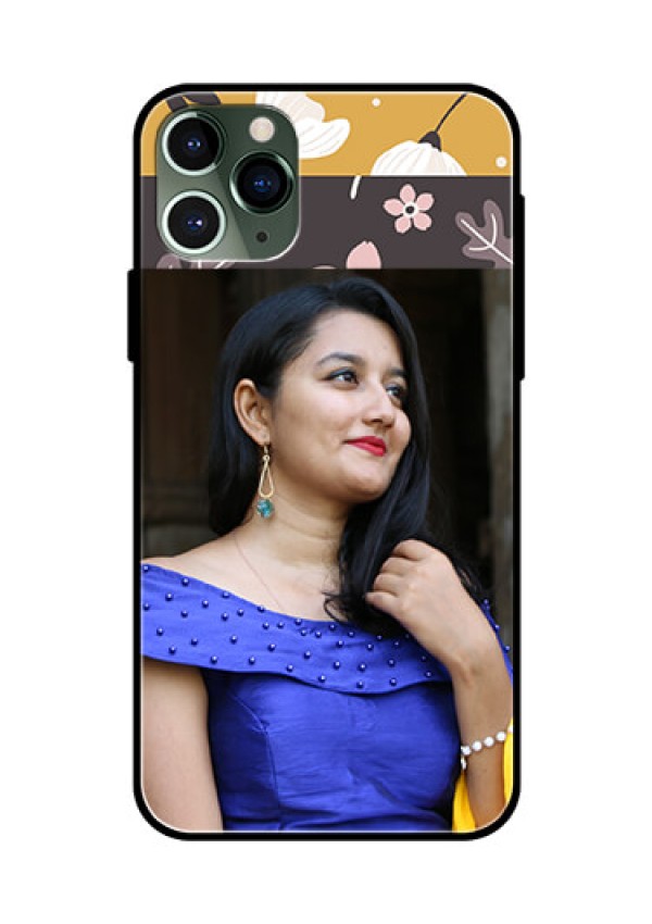 Apple iPhone 11 Pro Custom Glass Phone Case  - Stylish Floral Design