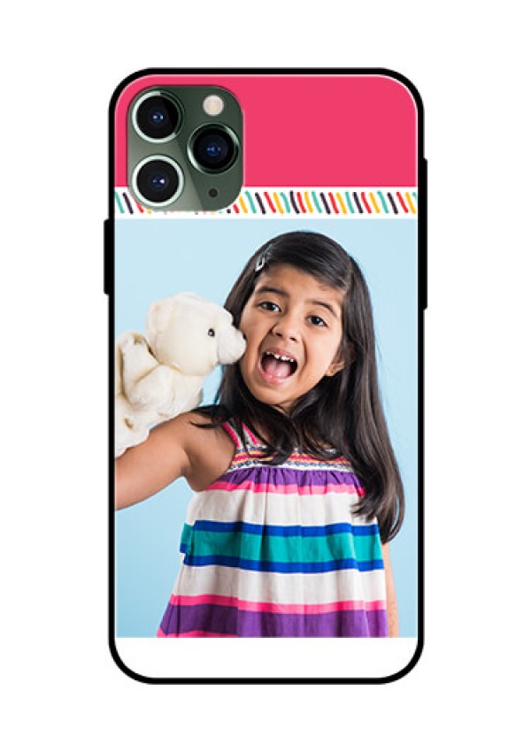 Apple iPhone 11 Pro Personalized Glass Phone Case  - Line art design