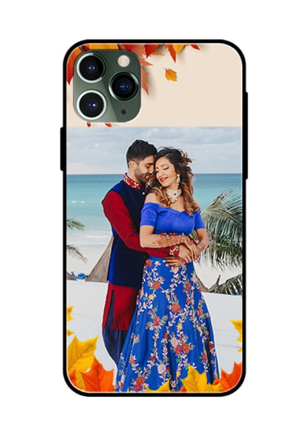 Apple iPhone 11 Pro Photo Printing on Glass Case  - Autumn Maple Leaves Design
