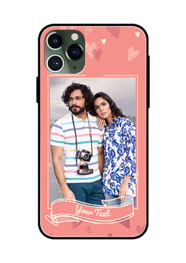 Apple iPhone 11 Pro Custom Glass Phone Case  - Love doodle art Design