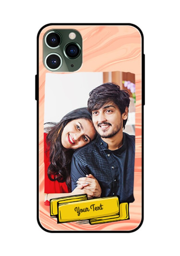 Apple iPhone 11 Pro Personalized Glass Phone Case  - Marble Texture Design
