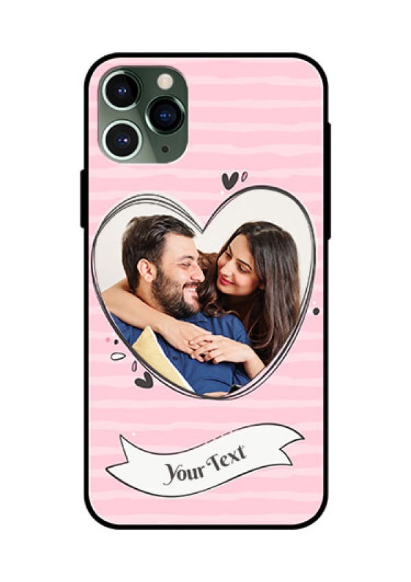Apple iPhone 11 Pro Custom Glass Phone Case  - Vintage Heart Design