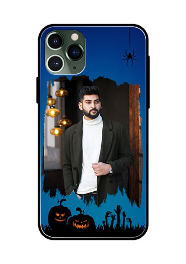 Apple iPhone 11 Pro Photo Printing on Glass Case  - with pro Halloween design 