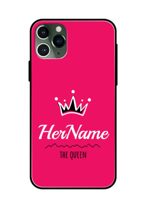 Iphone 11 Pro Glass Phone Case Queen with Name