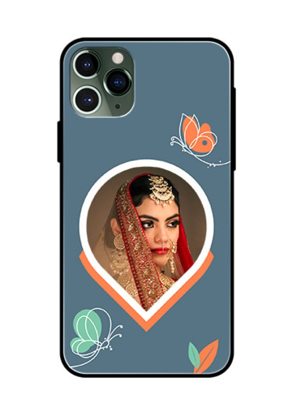 iPhone 11 Pro Custom Glass Mobile Case - Droplet Butterflies Design