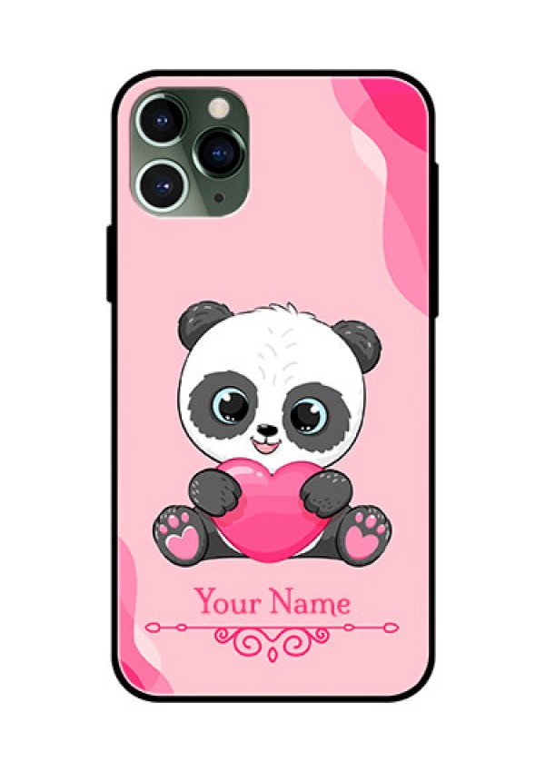 iPhone 11 Pro Custom Glass Mobile Case - Cute Panda Design