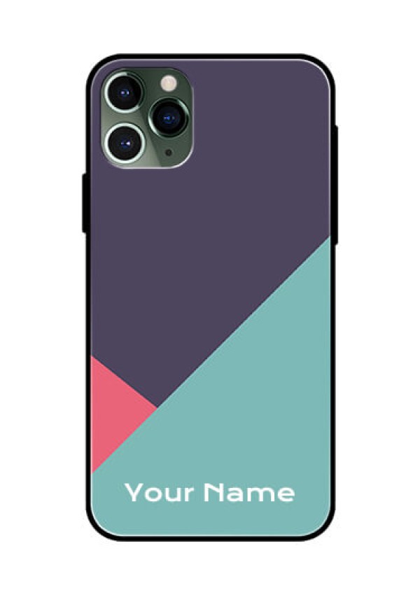 iPhone 11 Pro Custom Glass Mobile Case - Tri Color abstract Design