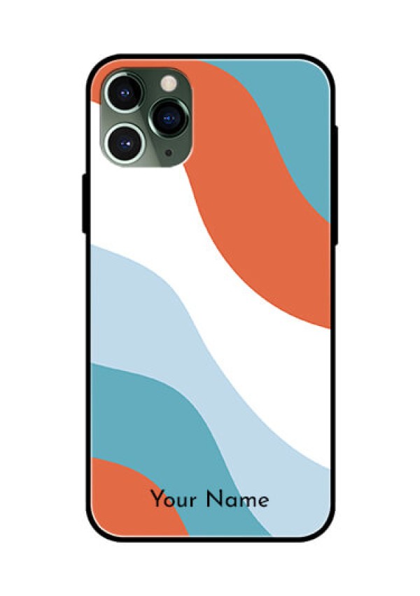 iPhone 11 Pro Custom Glass Mobile Case - coloured Waves Design