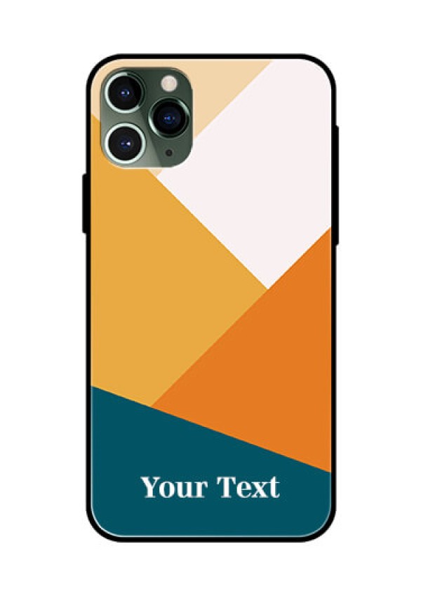 iPhone 11 Pro Personalized Glass Phone Case - Stacked Multi-colour Design