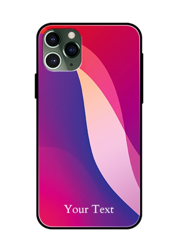 iPhone 11 Pro Personalized Glass Phone Case - Digital abstract Overlap Design