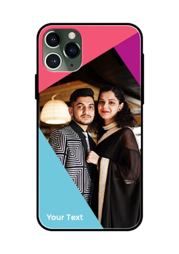 iPhone 11 Pro Custom Glass Mobile Case - Stacked Triple colour Design