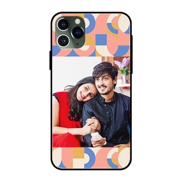 iPhone 11 Pro Photo Printing on Glass Case - Semi-circle Maze Pattern Design