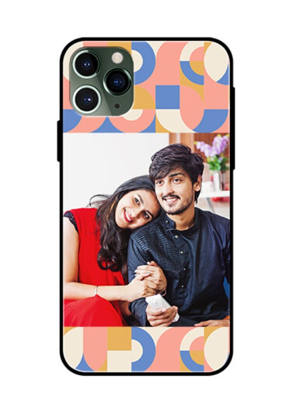 iPhone 11 Pro Photo Printing on Glass Case - Semi-circle Maze Pattern Design