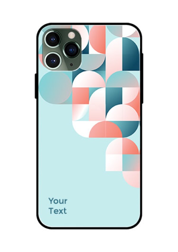 iPhone 11 Pro Custom Glass Phone Case - Stylish Semi-circle Pattern Design