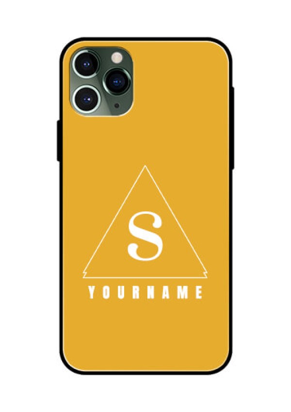 iPhone 11 Pro Personalized Glass Phone Case - simple triangle Design