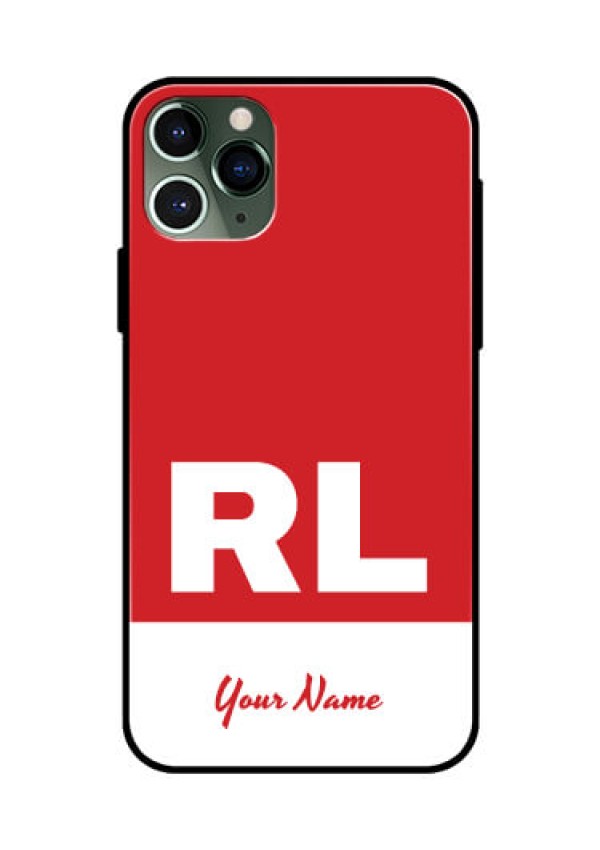 iPhone 11 Pro Personalized Glass Phone Case - dual tone custom text Design