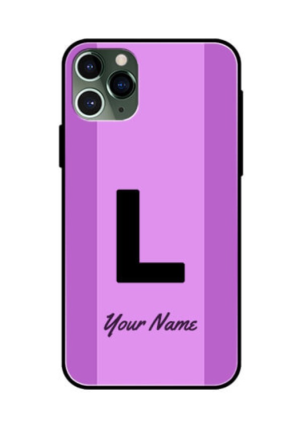 iPhone 11 Pro Custom Glass Phone Case - Tricolor custom text Design