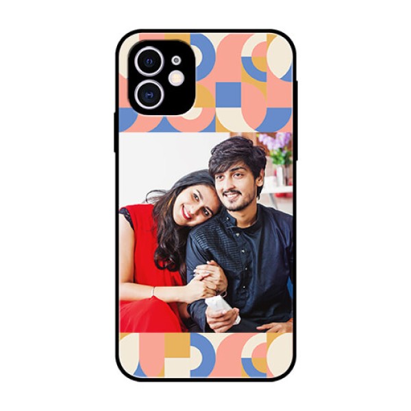 iPhone 11 Photo Printing on Glass Case - Semi-circle Maze Pattern Design