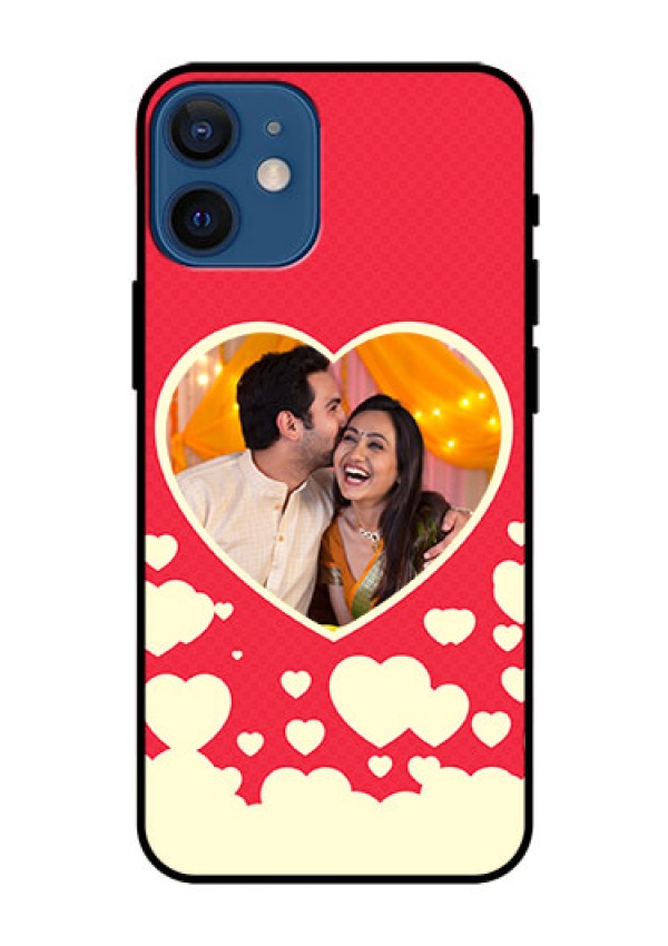 Iphone 12 Mini Custom Glass Mobile Case  - Love Symbols Phone Cover Design