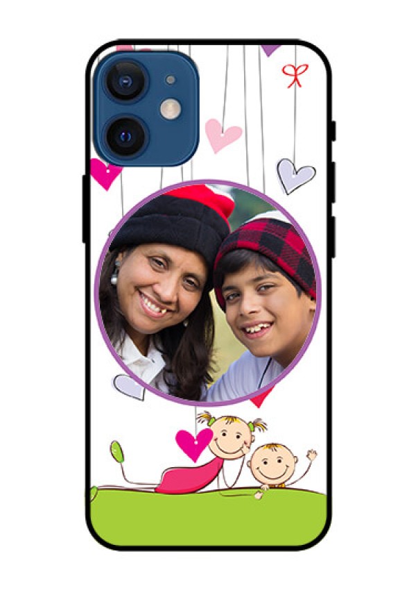 Iphone 12 Mini Photo Printing on Glass Case  - Cute Kids Phone Case Design