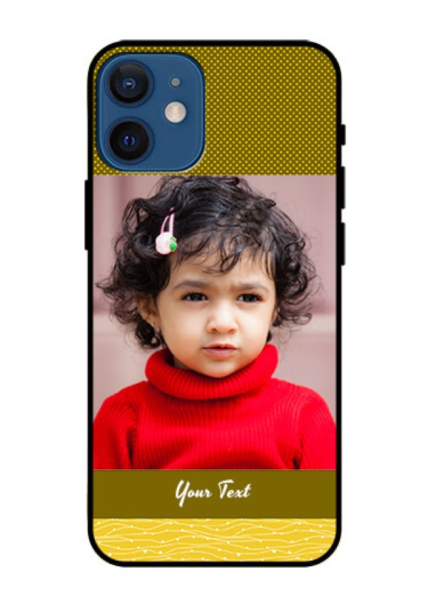 Iphone 12 Mini Custom Glass Phone Case  - Simple Green Color Design