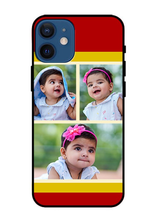 Iphone 12 Mini Custom Glass Mobile Case  - Multiple Pic Upload Design