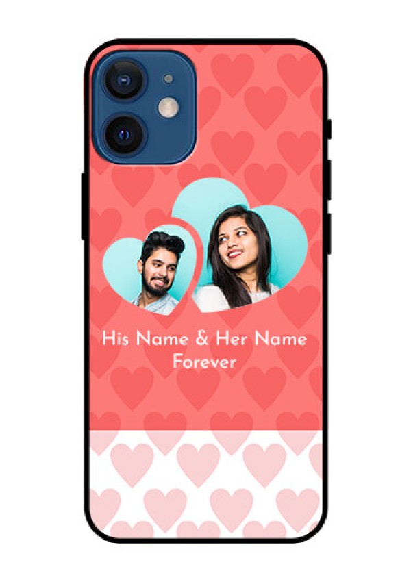 Iphone 12 Mini Personalized Glass Phone Case  - Couple Pic Upload Design