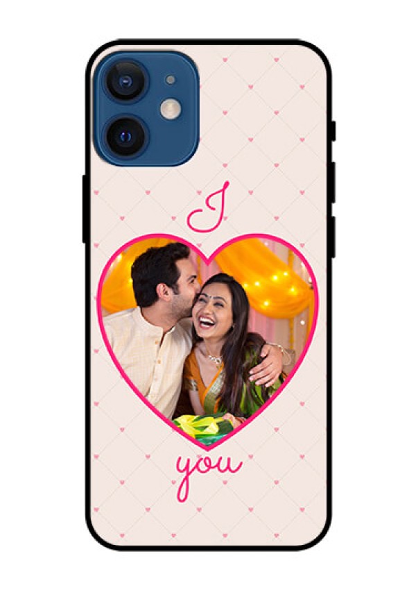 Iphone 12 Mini Custom Glass Mobile Case  - Heart Shape Design