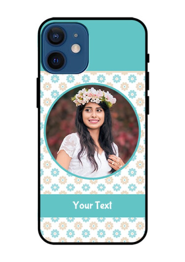 Iphone 12 Mini Custom Glass Mobile Case  - Beautiful Flowers Design
