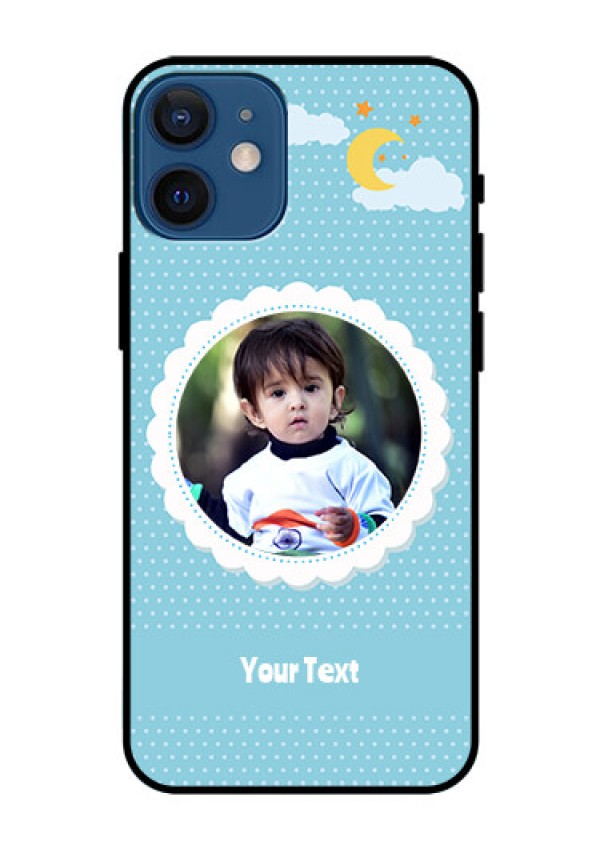 Iphone 12 Mini Personalised Glass Phone Case  - Violet Pattern Design