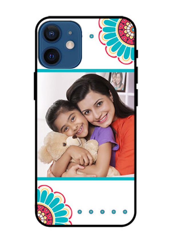 Iphone 12 Mini Custom Glass Phone Case  - Flower Design