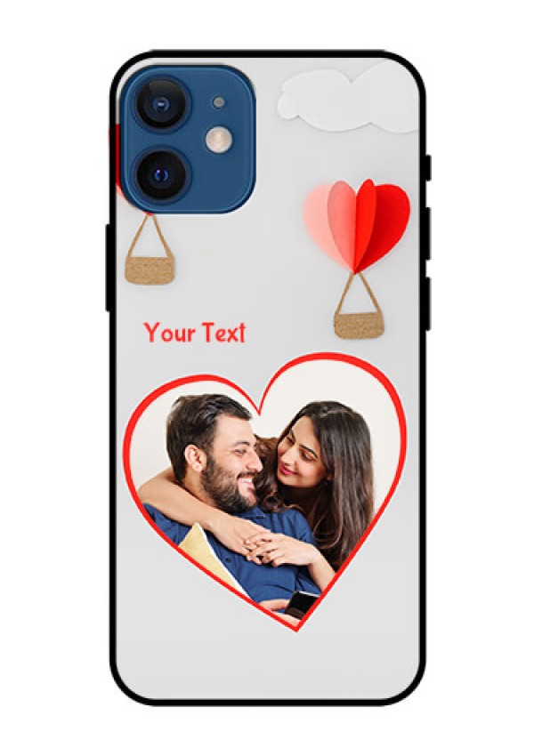 Iphone 12 Mini Custom Glass Mobile Case  - Parachute Love Design