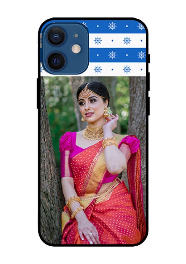 Iphone 12 Mini Photo Printing on Glass Case  - Snow Pattern Design