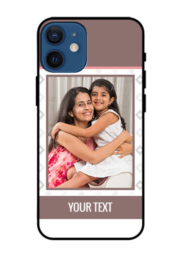 Iphone 12 Mini Photo Printing on Glass Case  - Simple Diamond Design