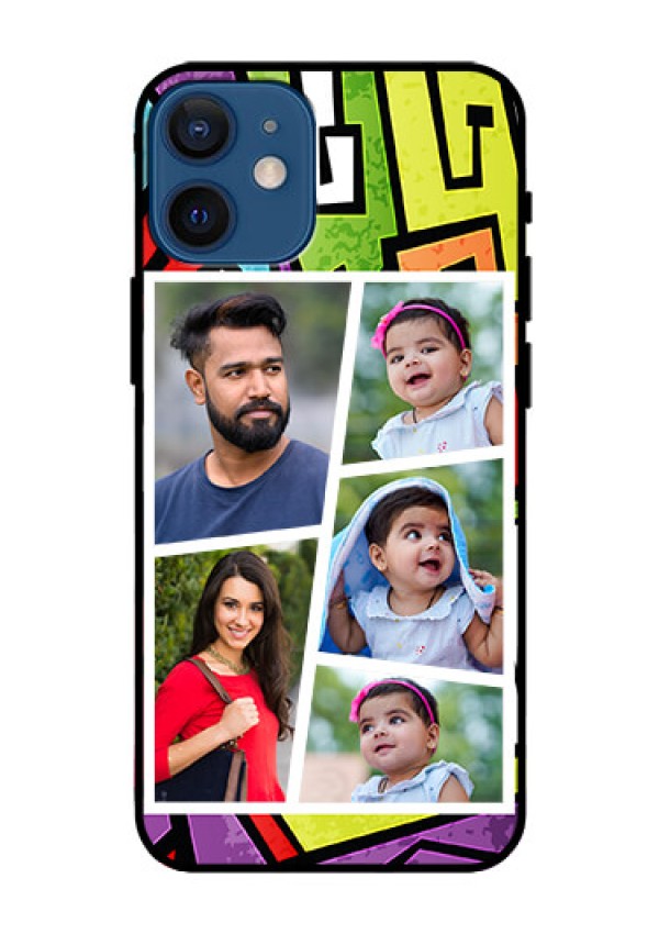 Iphone 12 Mini Custom Glass Phone Case  - Graffiti pattern Design