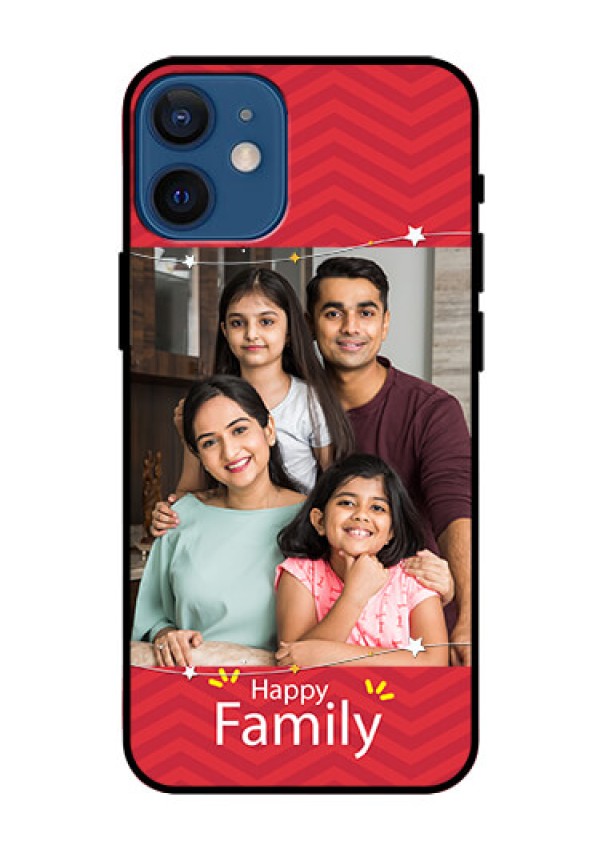 Iphone 12 Mini Personalized Glass Phone Case  - Happy Family Design