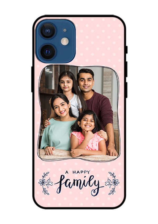 Iphone 12 Mini Custom Glass Phone Case  - Family with Dots Design