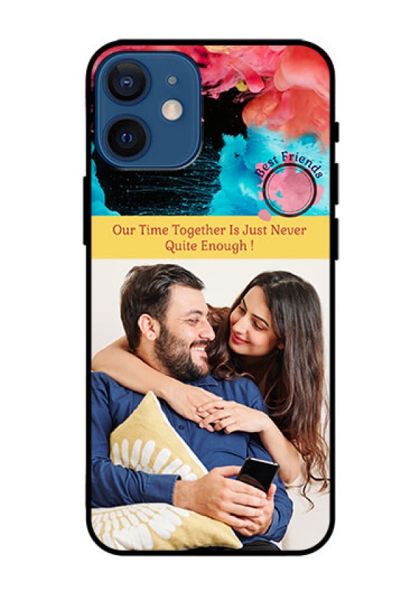 Iphone 12 Mini Custom Glass Mobile Case  - Quote with Acrylic Painting Design