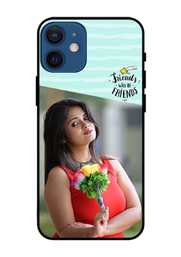 Iphone 12 Mini Custom Glass Phone Case  - Friends Picture Icon Design